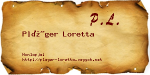 Pláger Loretta névjegykártya